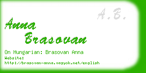 anna brasovan business card